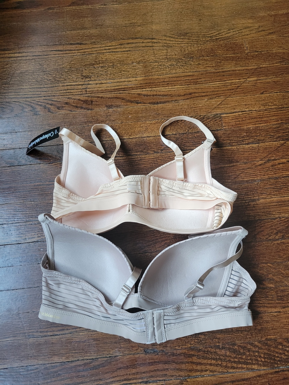 Catherine Maladrino 2 Piece Stripped Bra Set Sz 38C Wire Free Nwt - Picture 5 of 16